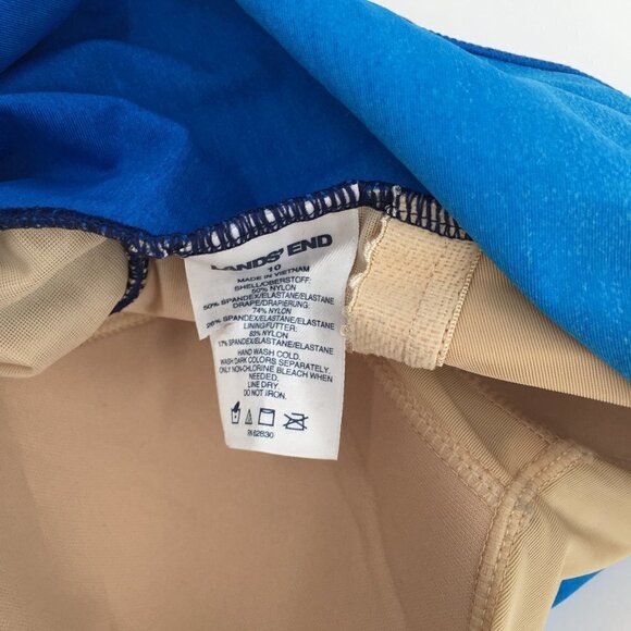 Lands End tank Tummy Control swimsuit ombre one-piece navy blue tank 10 - Picture 5 of 6